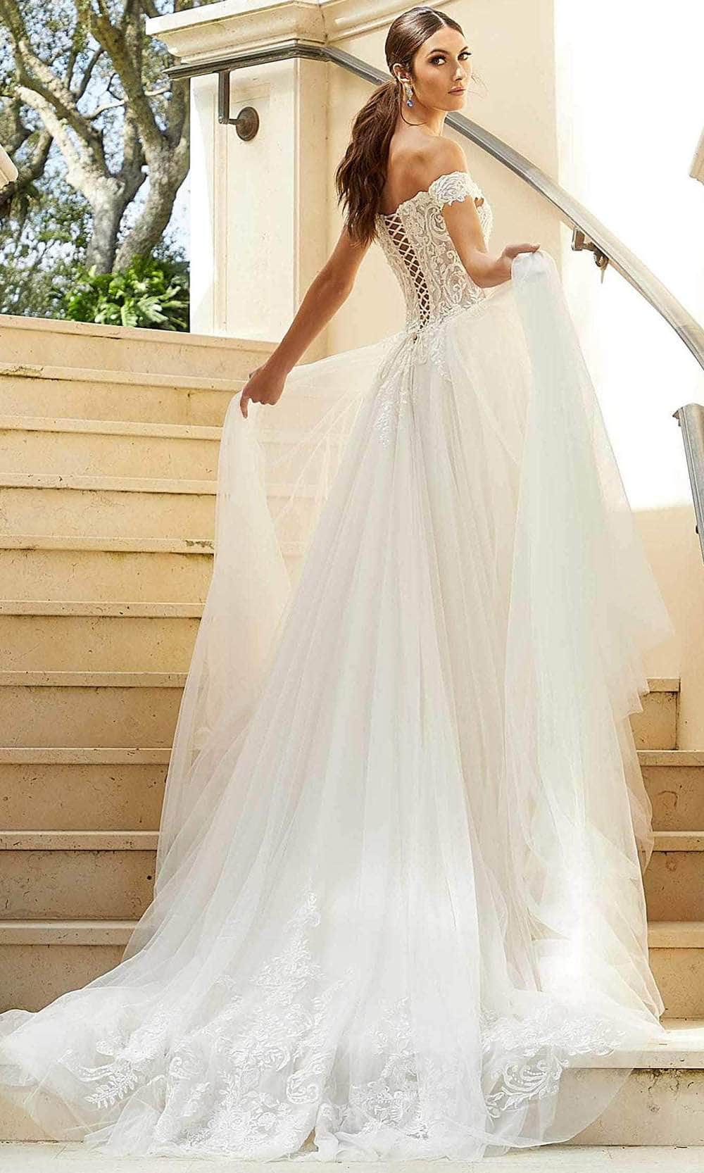 Mori Lee Bridal 5987 - Embroidered Straight Across Wedding Dress Wedding Dresses