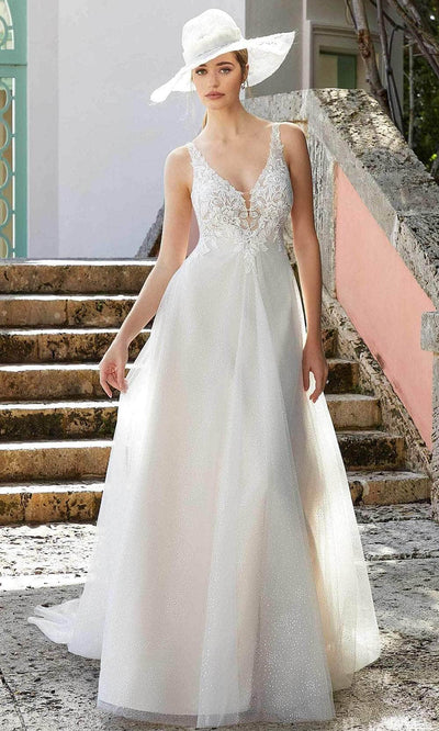 Mori Lee Bridal 6972 - V-Neck Sleeveless Bridal Gown Wedding Dresses 00 / Ivory/Latte/Honey