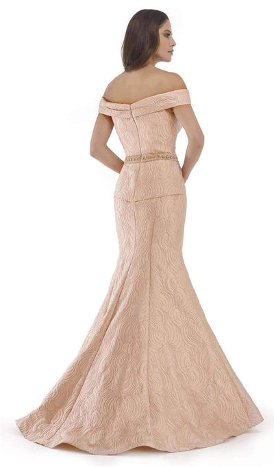 Morrell Maxie 15727 Crisscrossed Off Shoulder Textured Evening Gown - 1 pc Rose in size 8 Available CCSALE 8 / Rose
