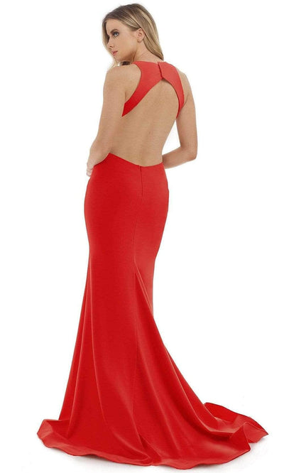 Morrell Maxie - 16347 Bow Accented Sleeveless Dress Evening Dresses 10 / Red
