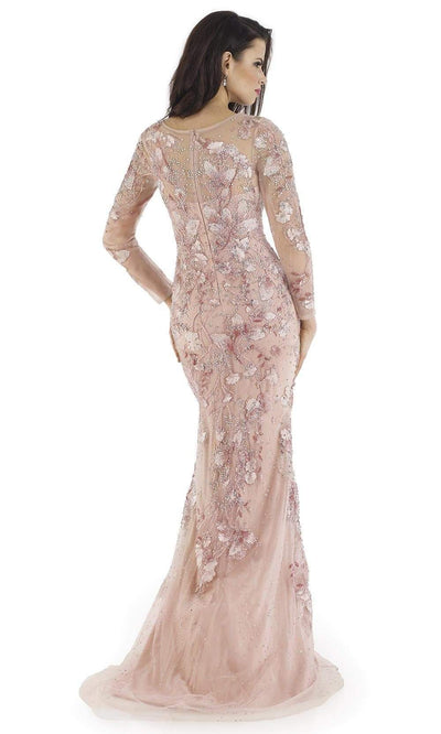 Morrell Maxie - Long Sleeve Embroidered Mermaid Gown 16357 - 1 pc Rose In Size 10 Available CCSALE 10 / Rose