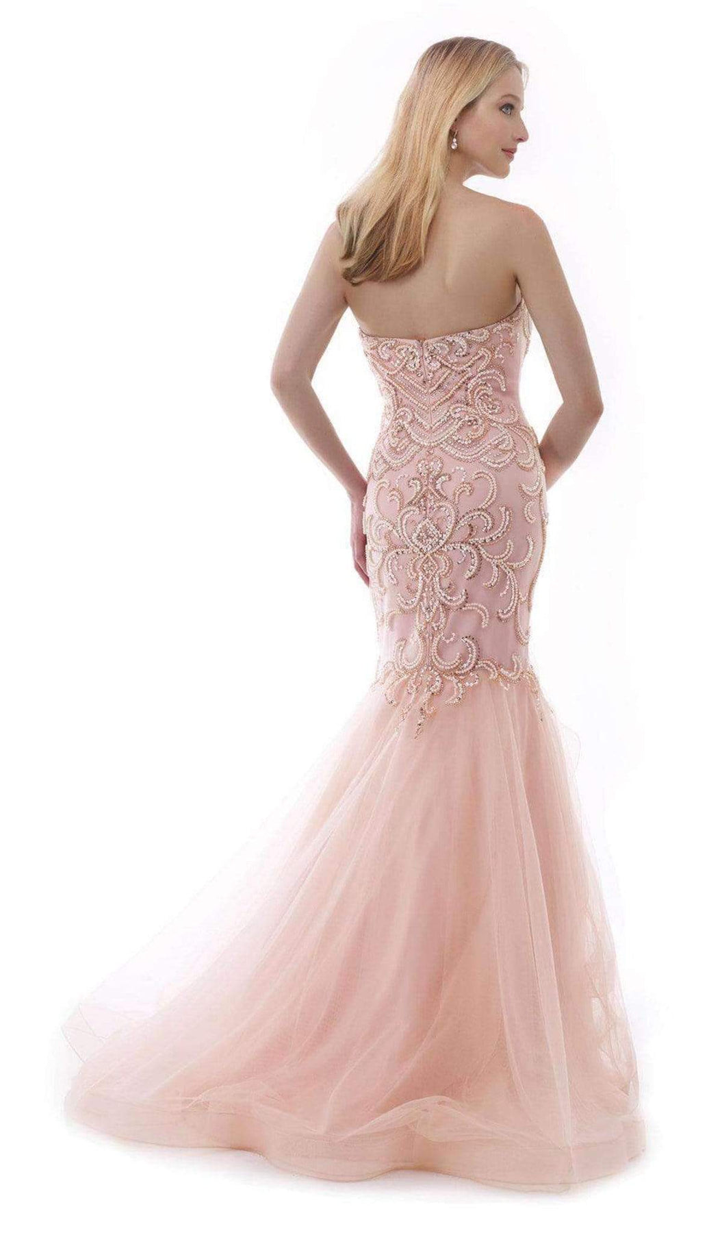 Morrell Maxie Ornate Strapless Mermaid Gown 15456 - 1 pc Periwinkle In Size 10 Available CCSALE 10 / Periwinkle