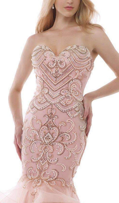 Morrell Maxie Ornate Strapless Mermaid Gown 15456 - 1 pc Periwinkle In Size 10 Available CCSALE 10 / Periwinkle