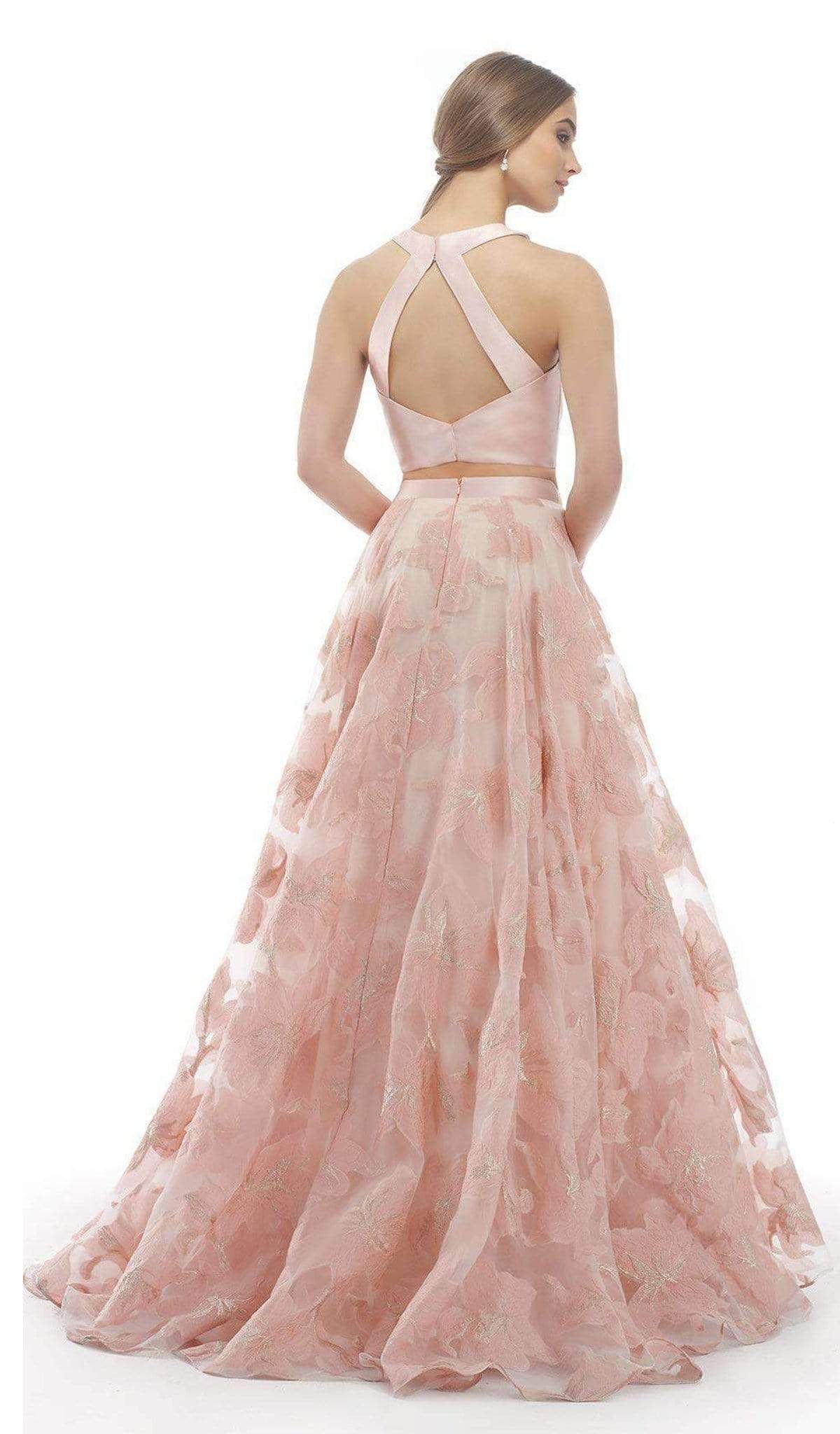 Morrell Maxie Two Piece Mikado Jacquard Print Dress 15792 - 1 pc Blush In Size 6 Available CCSALE 6 / Blush