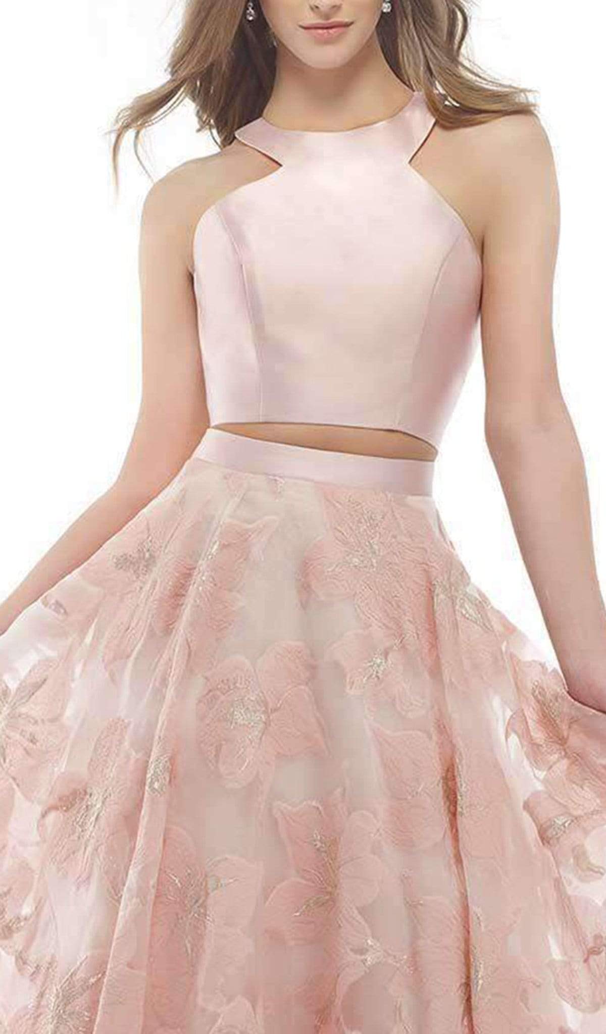 Morrell Maxie Two Piece Mikado Jacquard Print Dress 15792 - 1 pc Blush In Size 6 Available CCSALE 6 / Blush