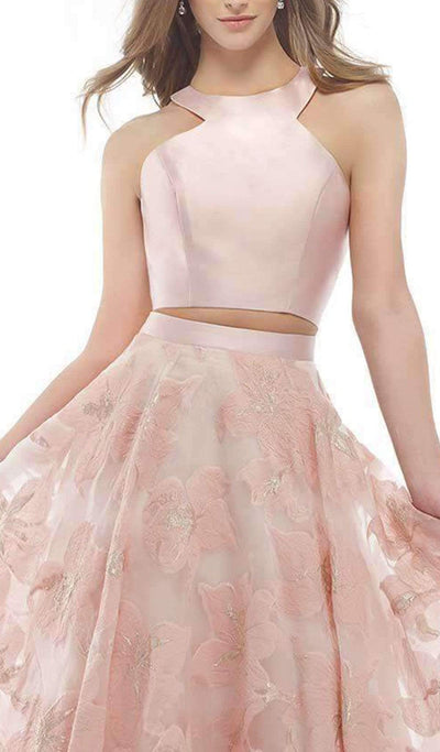 Morrell Maxie Two Piece Mikado Jacquard Print Dress 15792 - 1 pc Blush In Size 6 Available CCSALE 6 / Blush