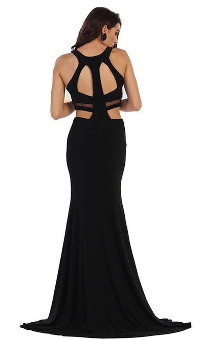 May Queen - MQ1436 Sultry Jewel Paneled Bodice Sheath Gown - 1 pc Black In Size 2 Available CCSALE 2 / Black