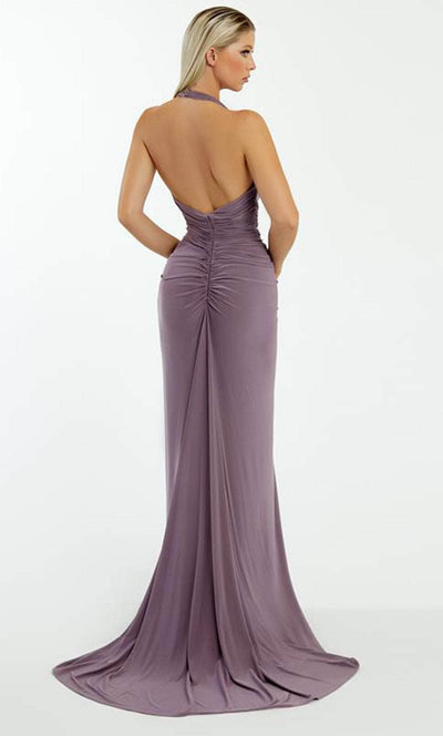 Nicole Bakti 7066 - Halter V-Neck Evening Dress Prom Dresses