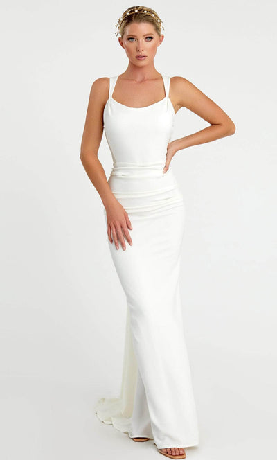 Nicole Bakti 7078 - Minimalist Fitted Scoop Long Gown Special Occasion Dress