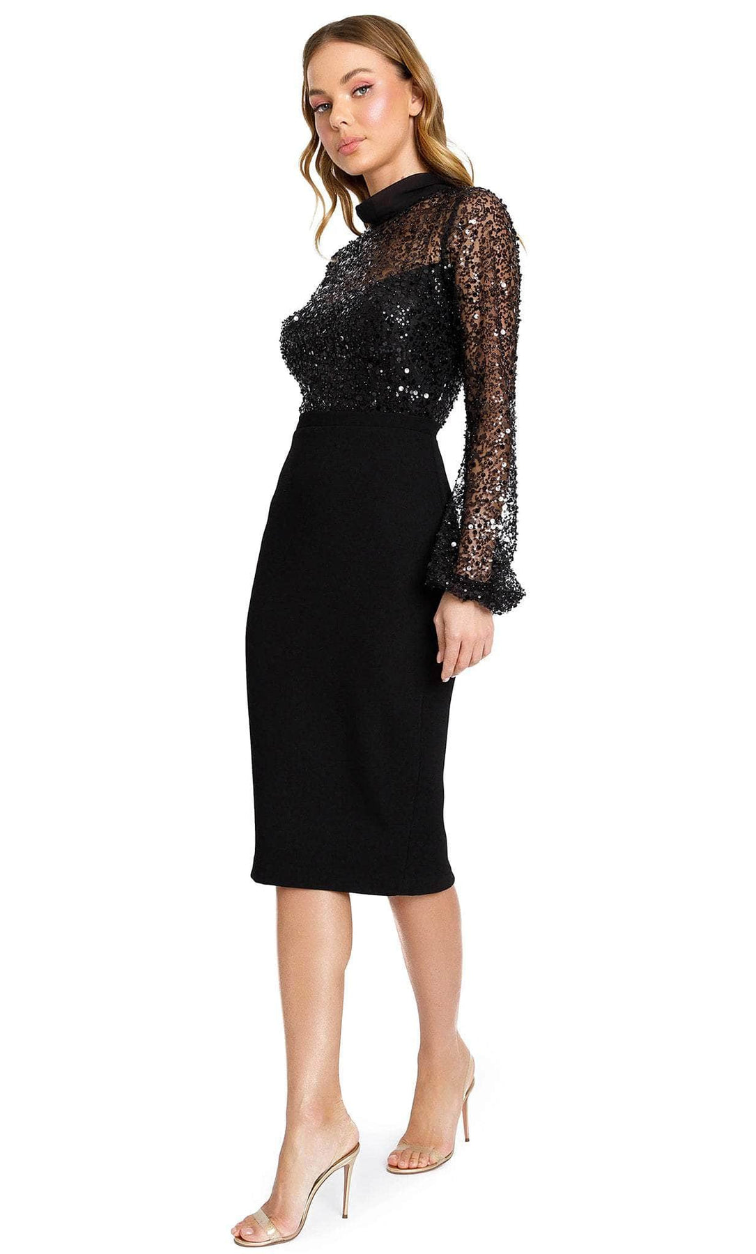 Nicole Bakti 7167 Knee Length Sheath Dress Sequins Long Sleeves nicole-bakti-7167-knee-length-sheath-dress-sequins-long-sleeves