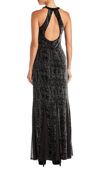 Nightway 22030 - Halter Metallic A-Lin Evening Gown Special Occasion Dress