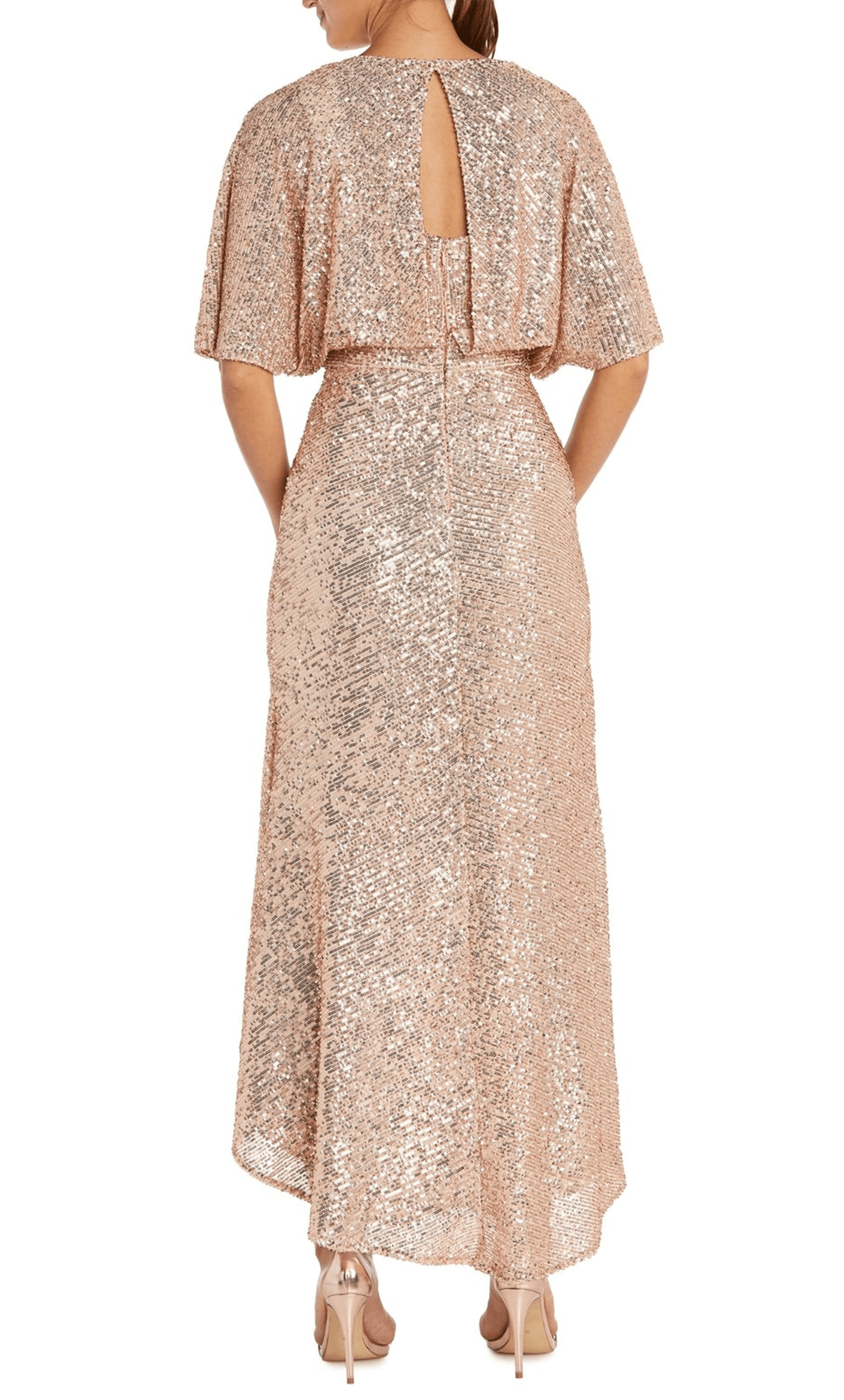 Nightway 22103 - Sequined Blouson High Low Dress Special Occasion Dress