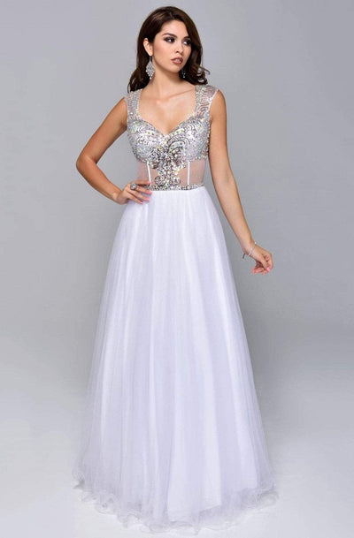 Nina Canacci - 8035 Bedazzled Sweetheart Ballgown - 1 pc White In Size 16 Available CCSALE 16 / White