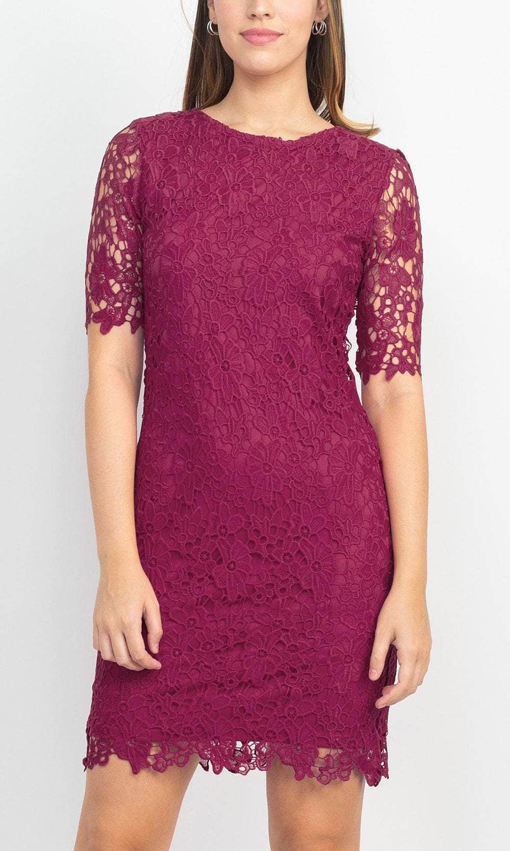 Nina Leonard L0474A - Lace Sheath Formal Dress Nina Leonard L0474A - Lace Sheath Formal Dress