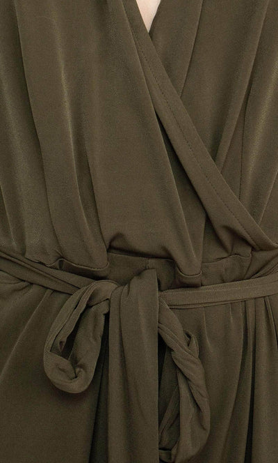 Nina Leonard L11770 - Collared V-neck Jumpsuit Formal Pantsuits