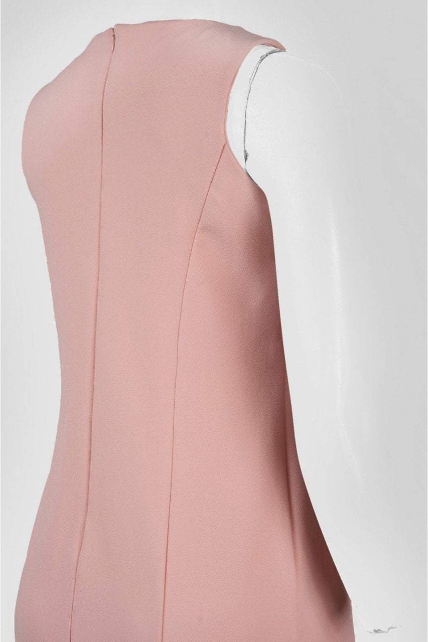Nina Leonard - L5006A Ruffled Hem Sheath Dress in Pink