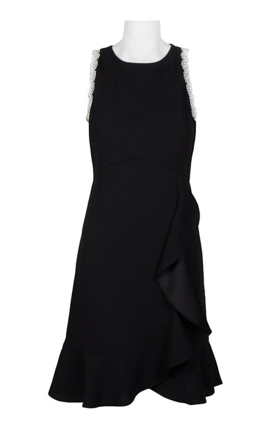 Nanette Nanette Lepo - NM8S10142 Embellished Jewel A-line Dress In Black