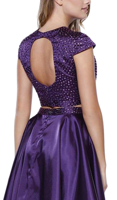 Nox Anabel - 6216 Bejeweled Jewel Neck Dress Special Occasion Dress