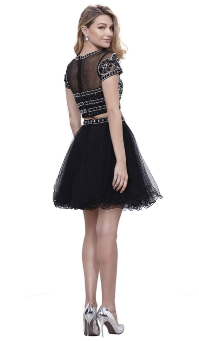 Nox Anabel - 6229 Two Piece Illusion Bateau Tulle Cocktail Dress Special Occasion Dress