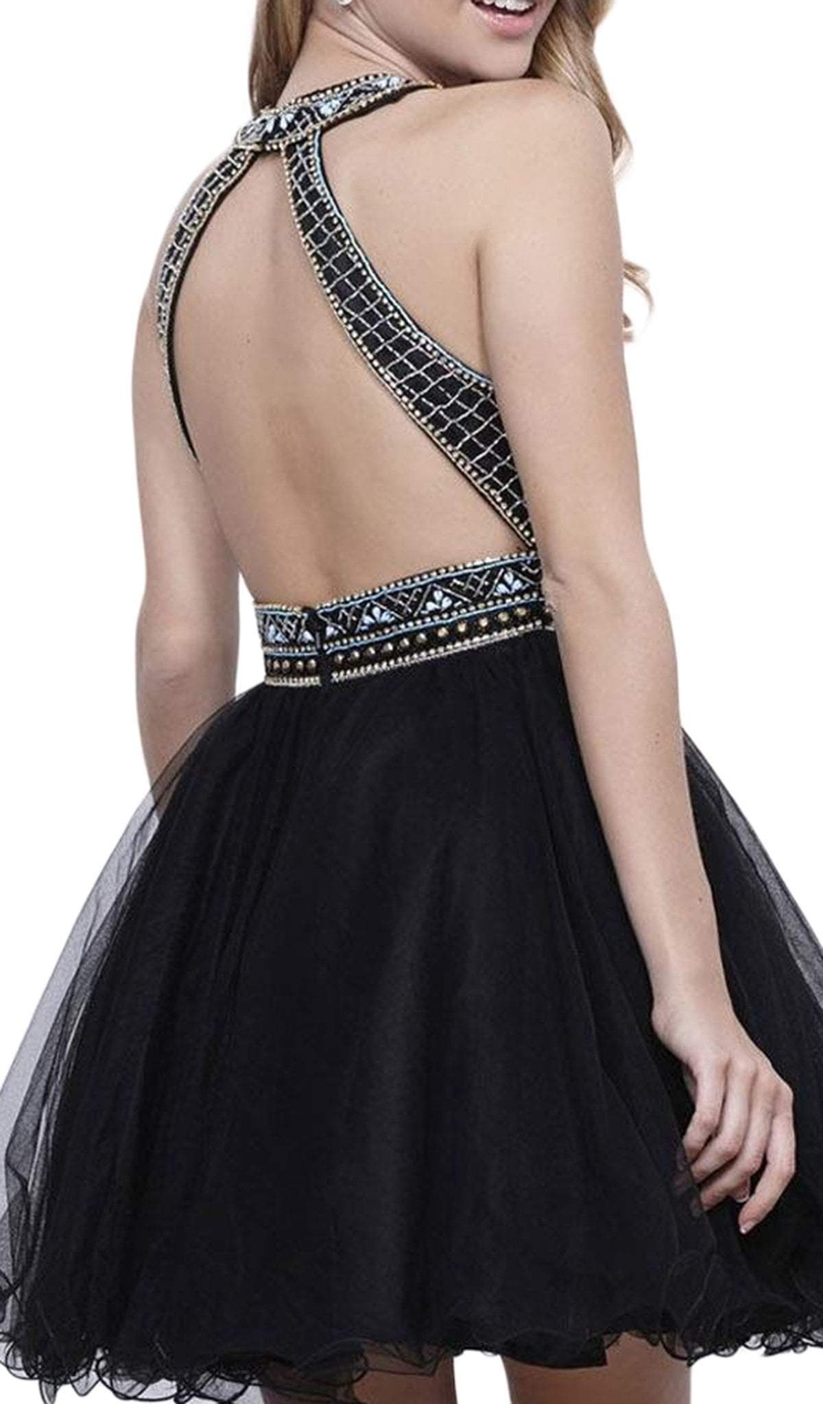 Nox Anabel - 6260 High Halter Keyhole Embellished Dress Special Occasion Dress