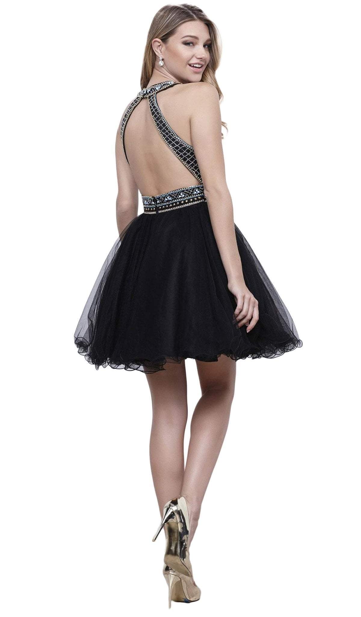 Nox Anabel - 6260 High Halter Keyhole Embellished Dress Special Occasion Dress