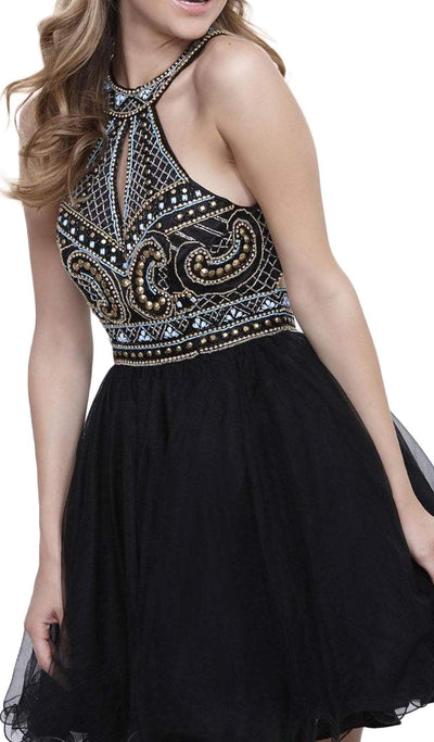 Nox Anabel - 6260 High Halter Keyhole Embellished Dress Special Occasion Dress