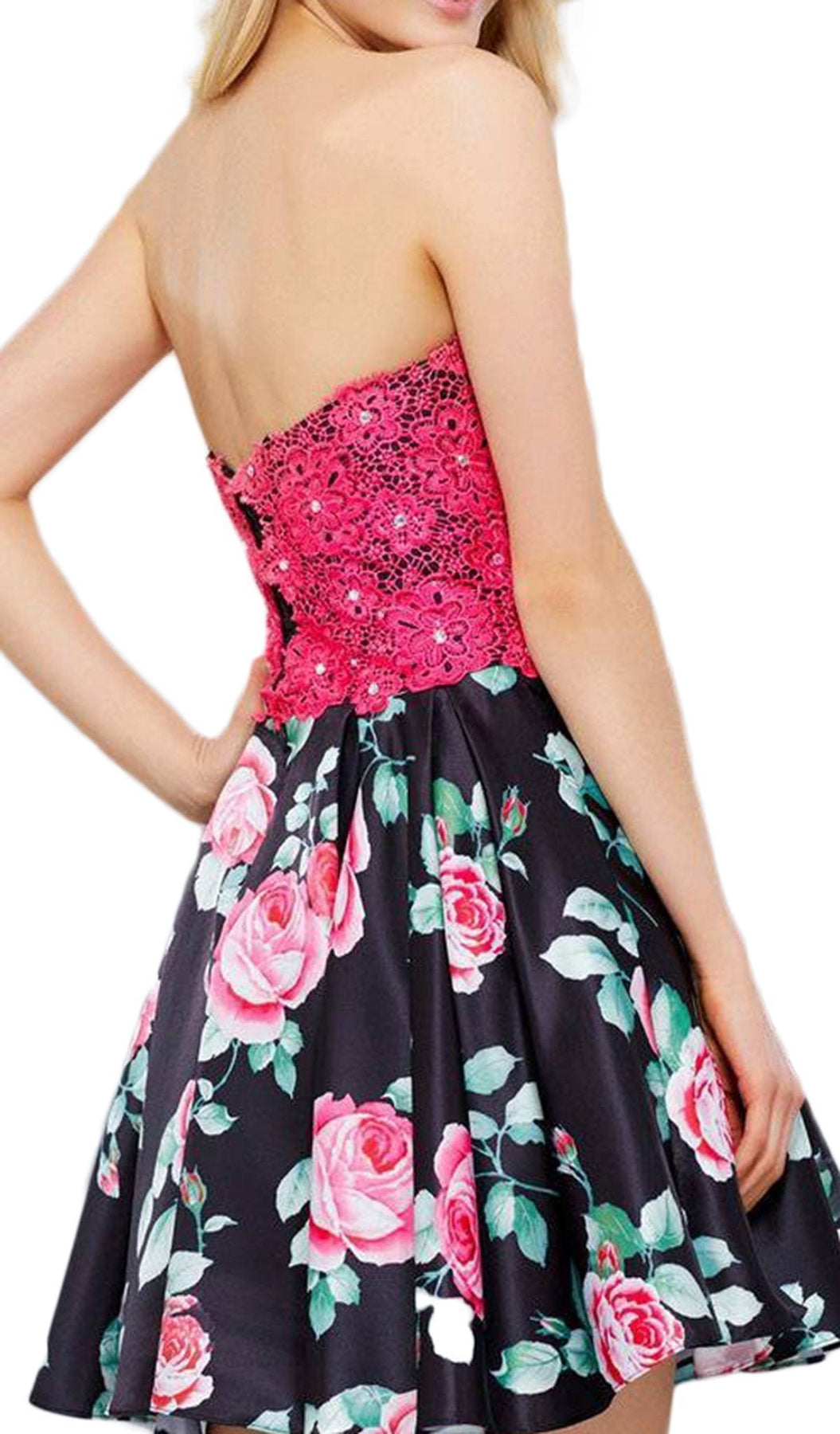 Nox Anabel - 6270 Two-Piece Lace Corset Floral Cocktail Dress Special Occasion Dress