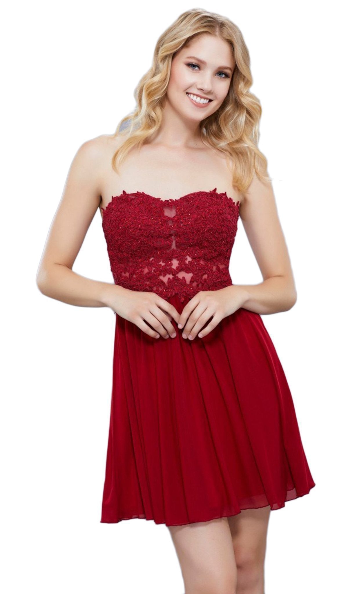 Nox Anabel - 6314 Strapless Embellished Sweetheart Cocktail Dress Special Occasion Dress