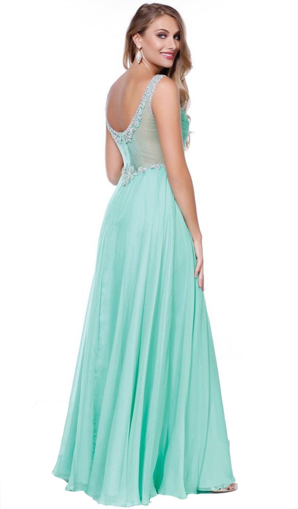 Nox Anabel - 8155 Bateau illusion Chiffon Gown Special Occasion Dress
