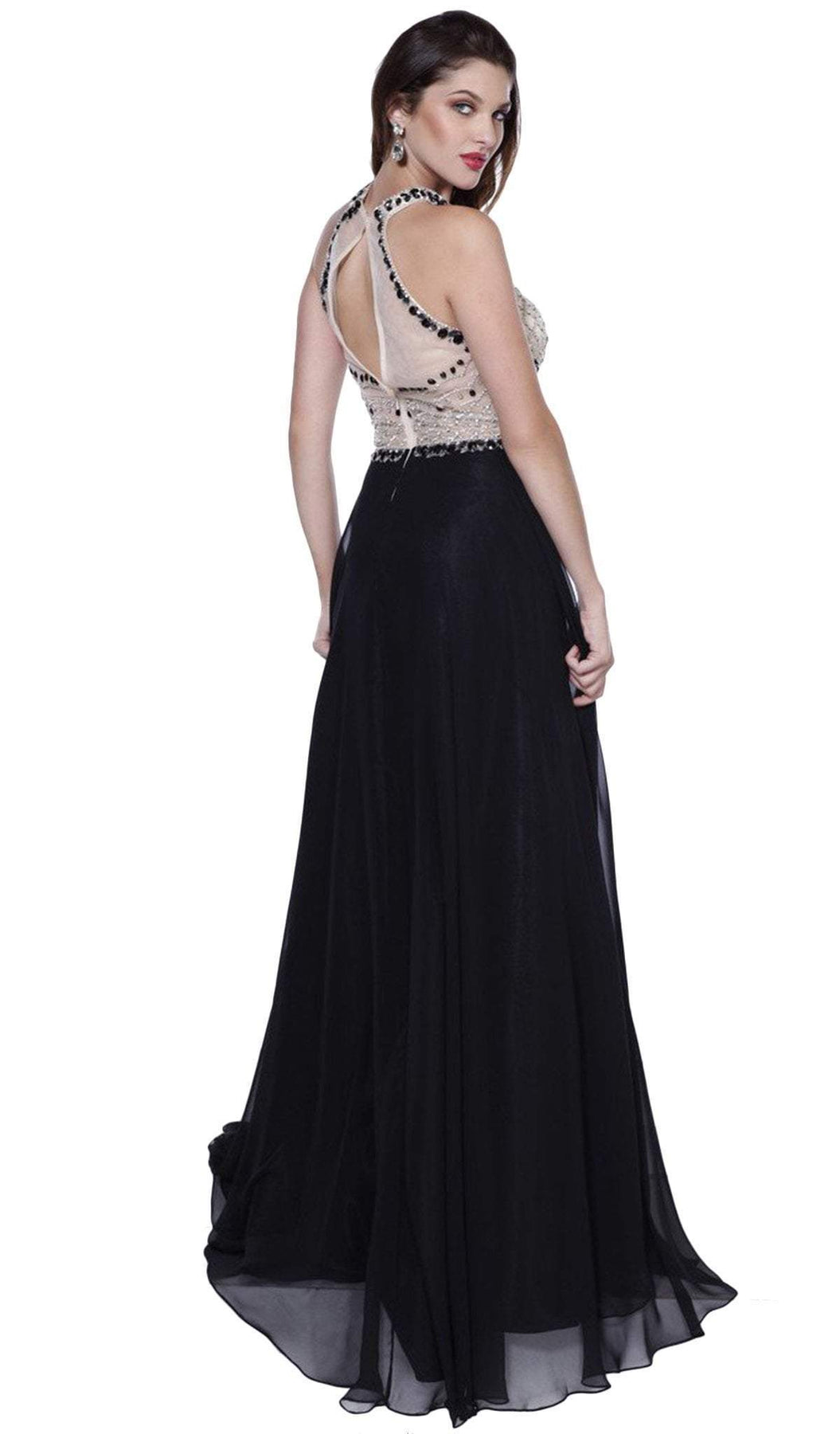 Nox Anabel - 8200 Bejeweled Halter Chiffon A-line Dress Special Occasion Dress