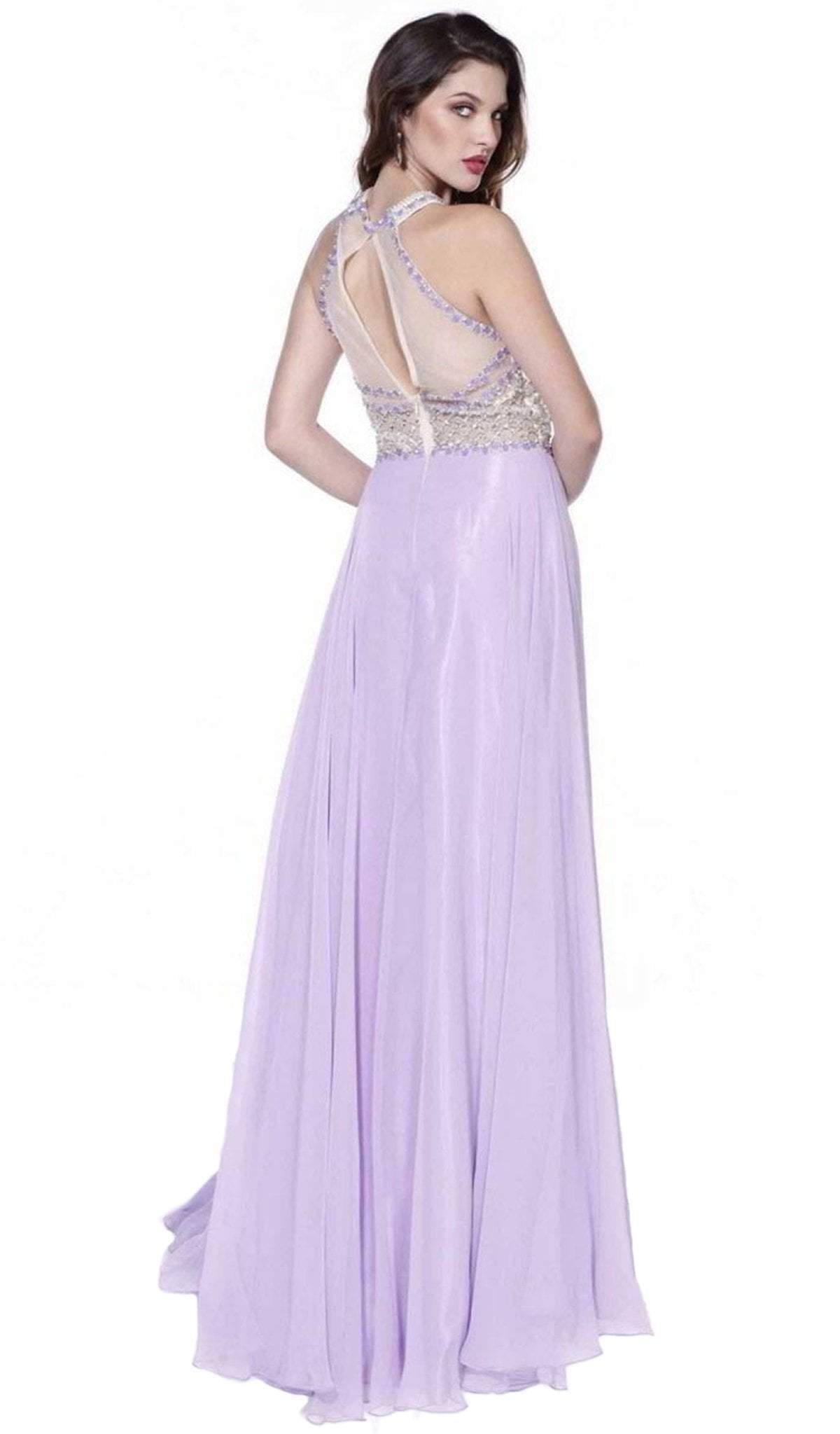 Nox Anabel - 8201 Beaded Sleeveless Halter Long Gown Special Occasion Dress