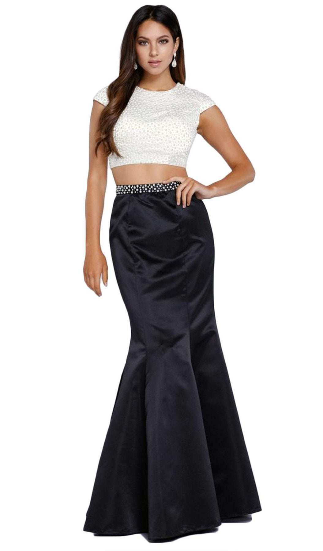 Nox Anabel - Two-Piece Pearl Embellished Trumpet Gown 8227SC – ADASA