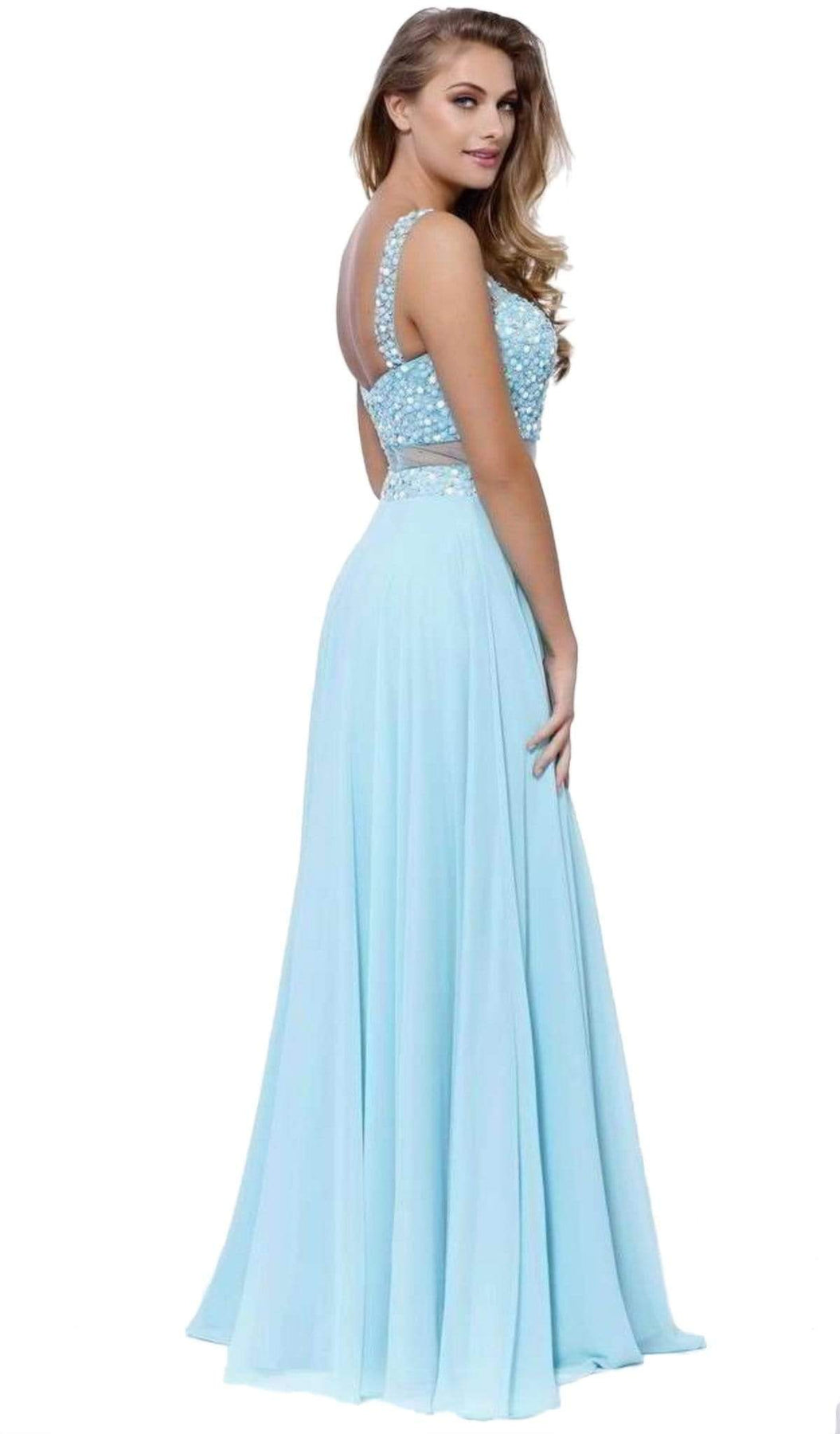Nox Anabel - 8251 Sheer Beaded Illusion Evening Gown Special Occasion Dress