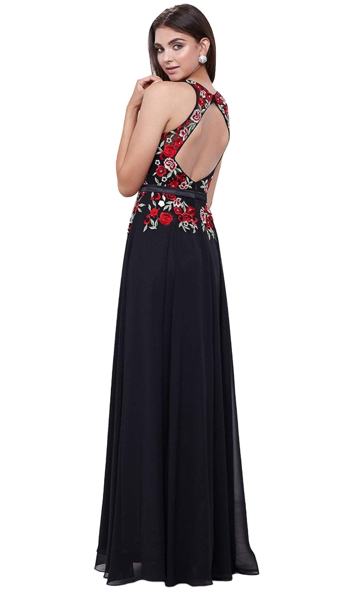 Nox Anabel - 8275 Floral Embroidered A-line Dress Special Occasion Dress