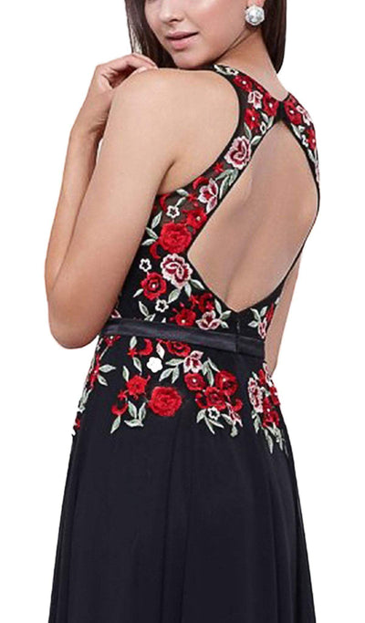 Nox Anabel - 8275 Floral Embroidered A-line Dress Special Occasion Dress