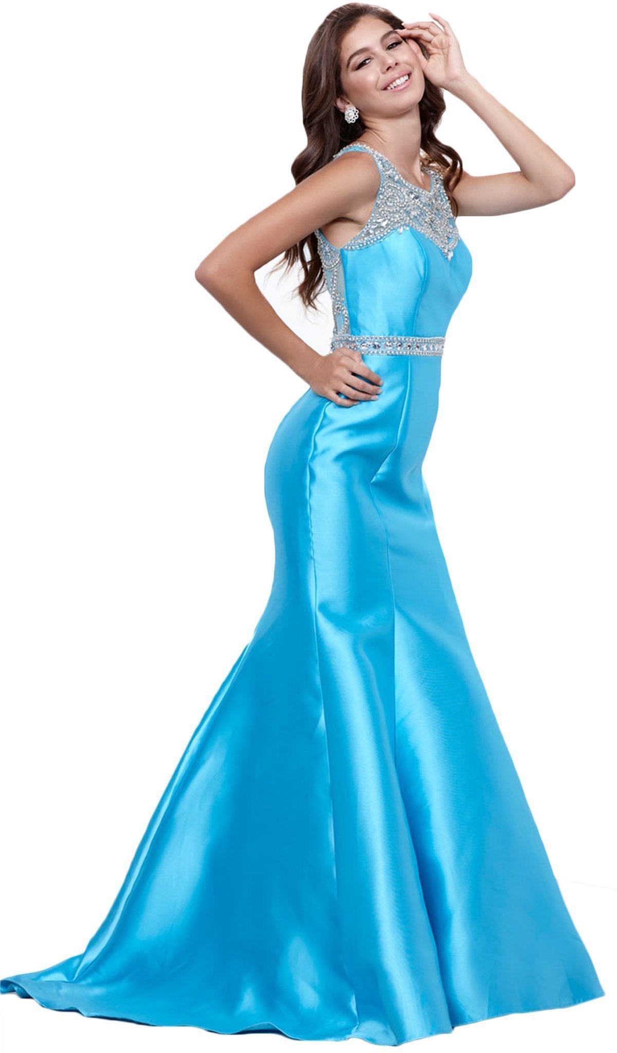 Nox Anabel - 8299 Sleeveless Gemstone Embellished Trumpet Gown Special Occasion Dress