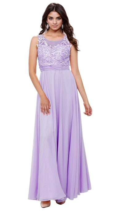 Nox Anabel - 8334 Illusion Applique Ornate Gown Special Occasion Dress