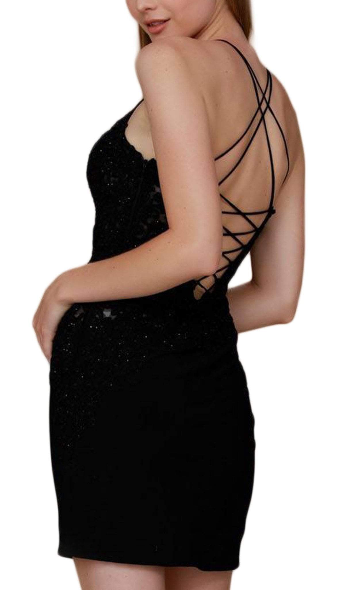 Nox Anabel - A628 Sleeveless Embroidered Halter Fitted Dress Special Occasion Dress