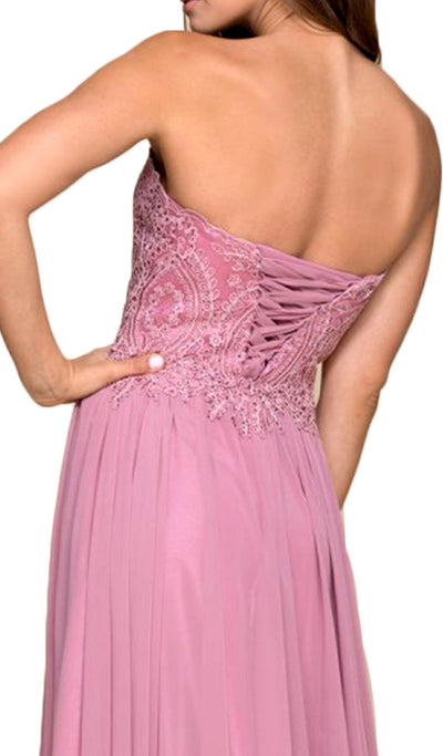 Nox Anabel - B045 Strapless Beaded Chiffon A-line Dress Special Occasion Dress