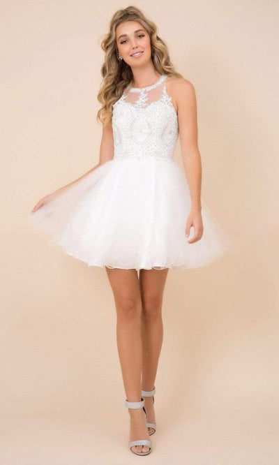 Nox Anabel - B652SC Embellished Sleeveless Tulle Short Dress