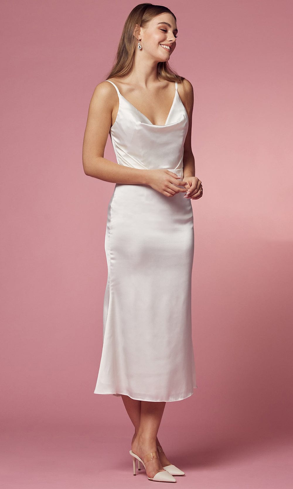 Nox Anabel Bridal R1027W - Cowl Neck Bridal Dress Bridal Dresses