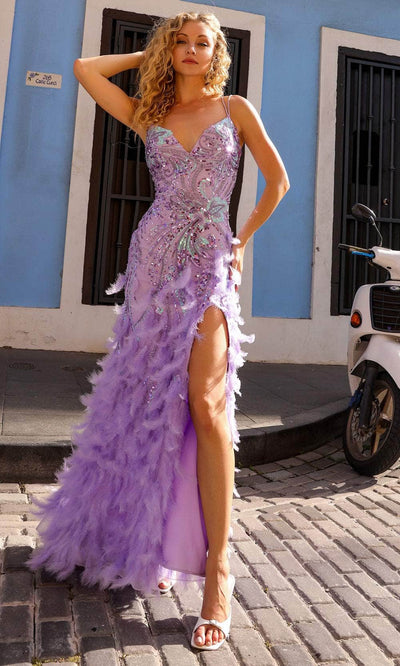 Nox Anabel C1413 - Feather Embellished Prom Dress Special Occasion Dresses 