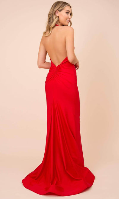 Nox Anabel C421 - Halter Cowl Neck Fitted Gown Special Occasion Dress