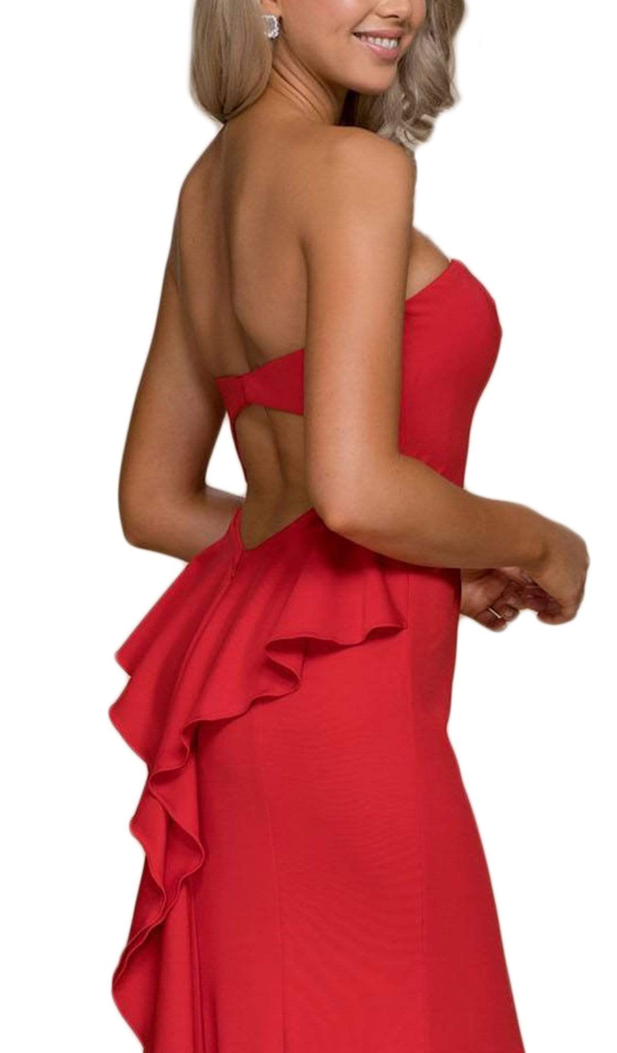 Nox Anabel - E002 Strapless Sweetheart Ruffled Sheath Dress Special Occasion Dress