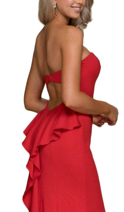 Nox Anabel - E002 Strapless Sweetheart Ruffled Sheath Dress Special Occasion Dress