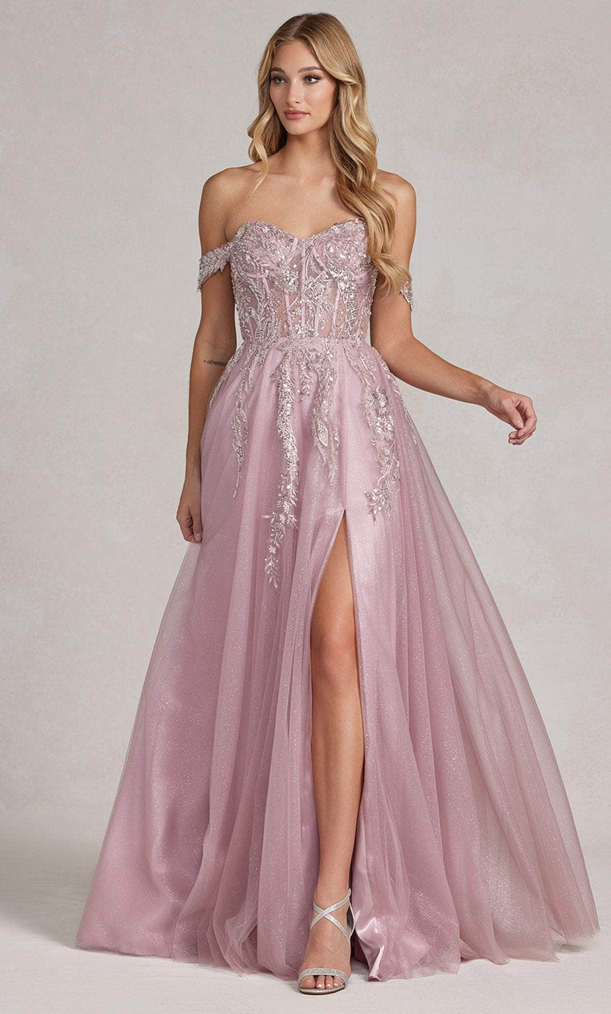 Nox Anabel E1128 - Off-Shoulder A-line Prom Dress Prom Dresses