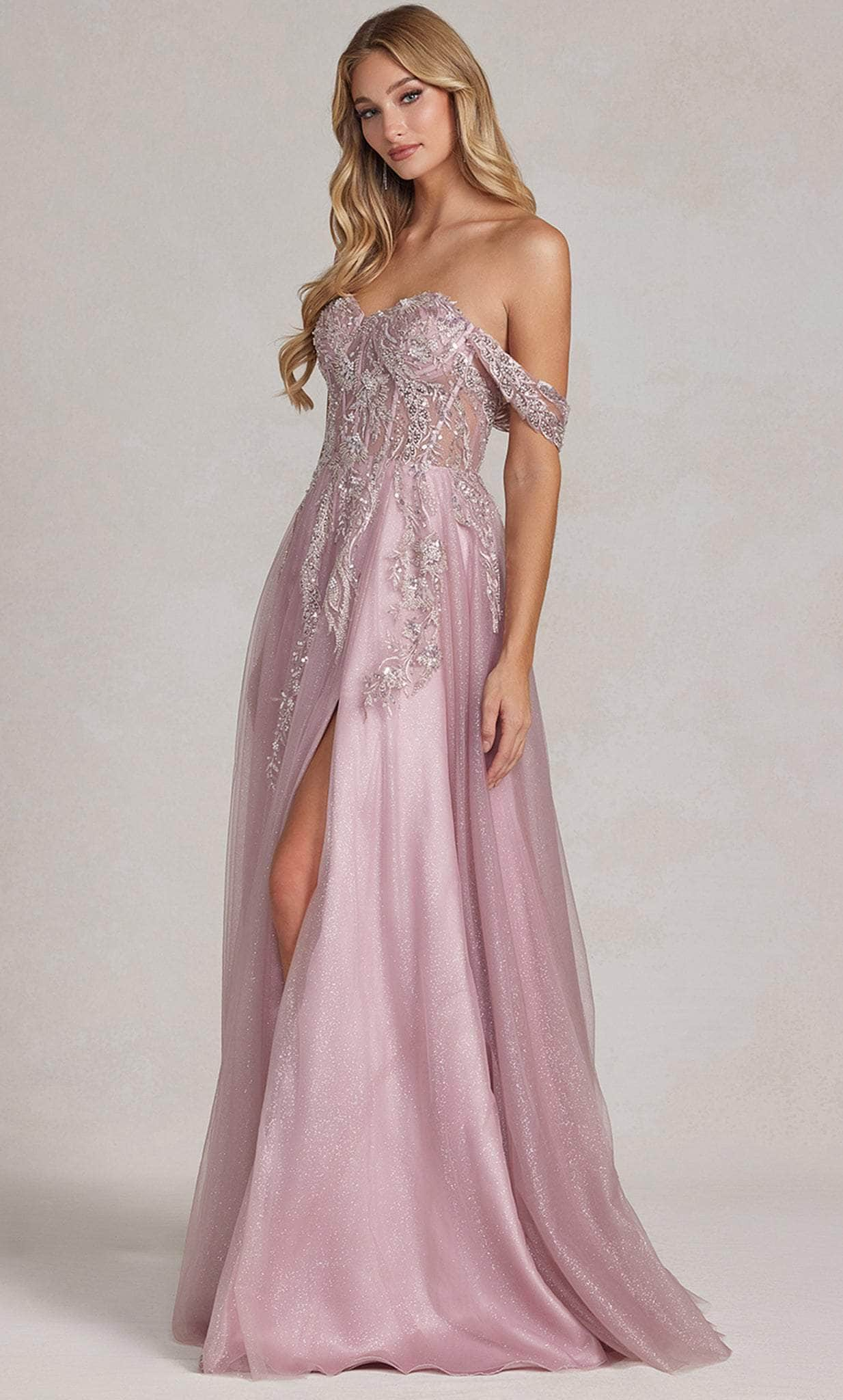 Nox Anabel E1128 - Off-Shoulder A-line Prom Dress Prom Dresses