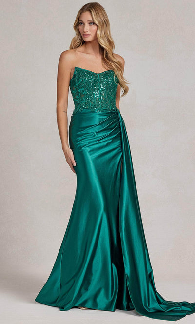Nox Anabel E1174 - Ruched Detail Sheath Prom Gown Evening Dresses