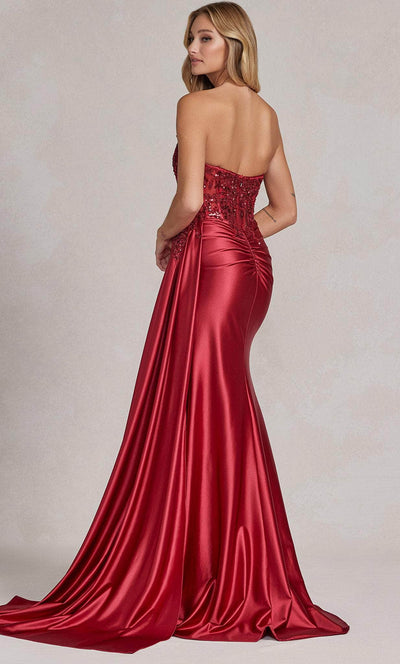 Nox Anabel E1174 - Ruched Detail Sheath Prom Gown Evening Dresses