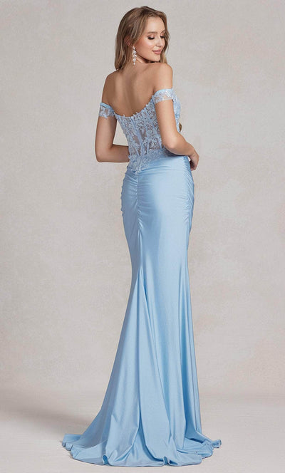 Nox Anabel E1184 - Off Shoulder Lace Corset Prom Gown Evening Dresses